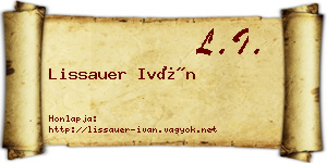 Lissauer Iván névjegykártya